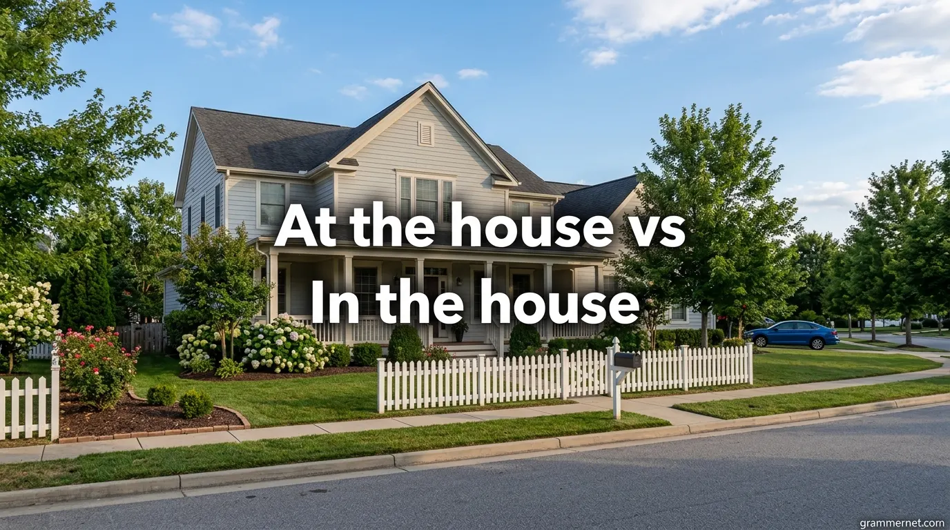 At the house vs in the house