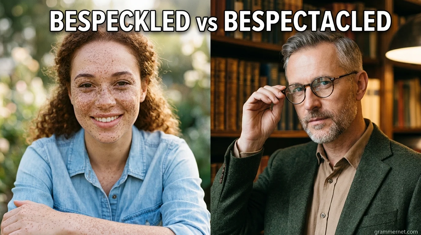 Bespeckled vs Bespectacled