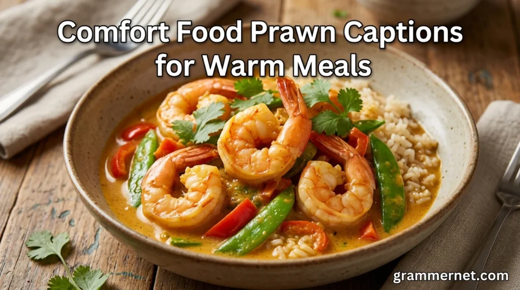 Comfort Food Prawn Captions for Warm Meals