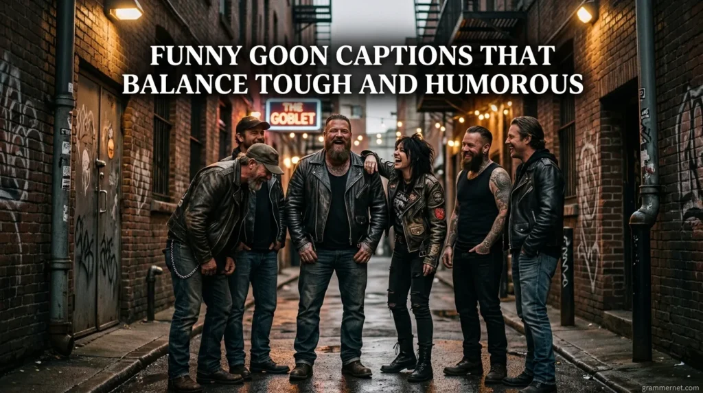 Funny Goon Captions That Balance Tough and Humorous