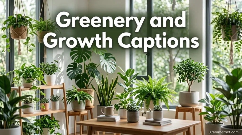Greenery and Growth Captions