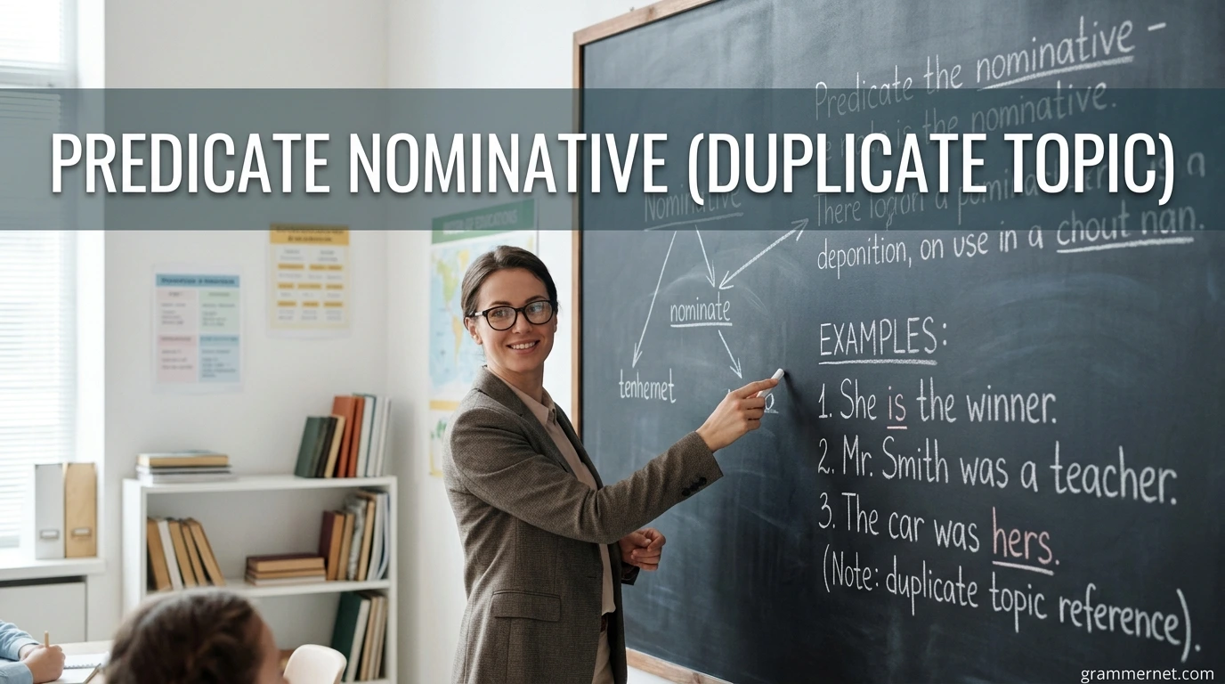 Predicate Nominative (Duplicate Topic)