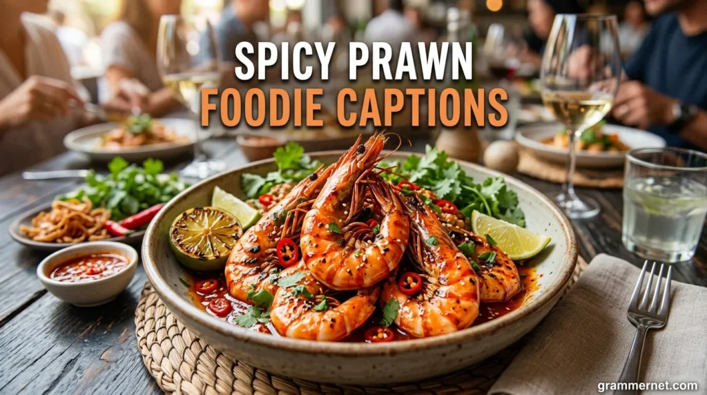 Spicy Prawn Foodie Captions
