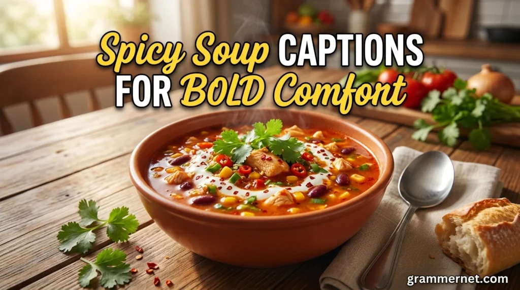 Spicy Soup Captions for Bold Comfort