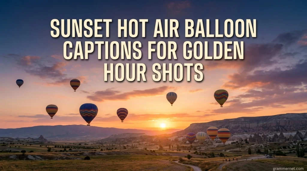 Sunset Hot Air Balloon Captions for Golden Hour Shots