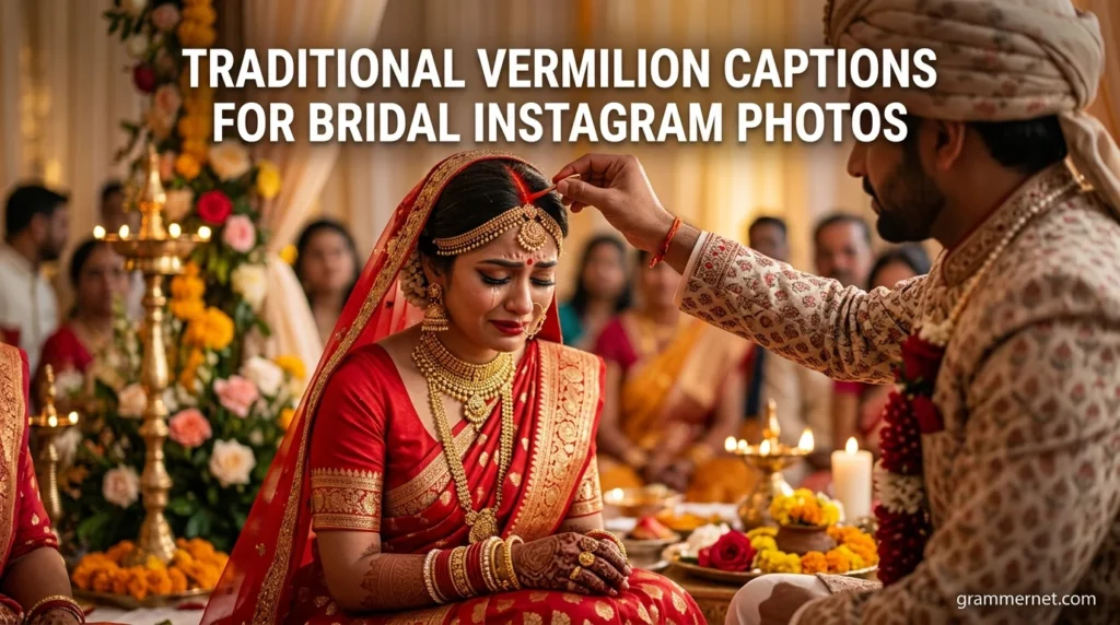 Traditional Vermilion Captions for Bridal Instagram Photos