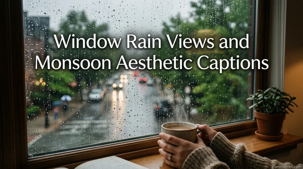 Window Rain Views and Monsoon Aesthetic Captions