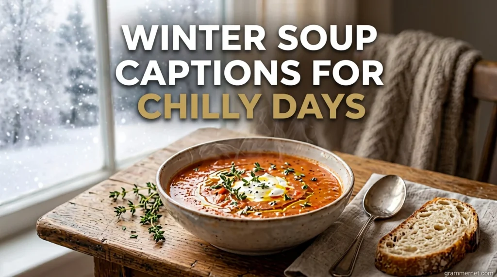 Winter Soup Captions for Chilly Days